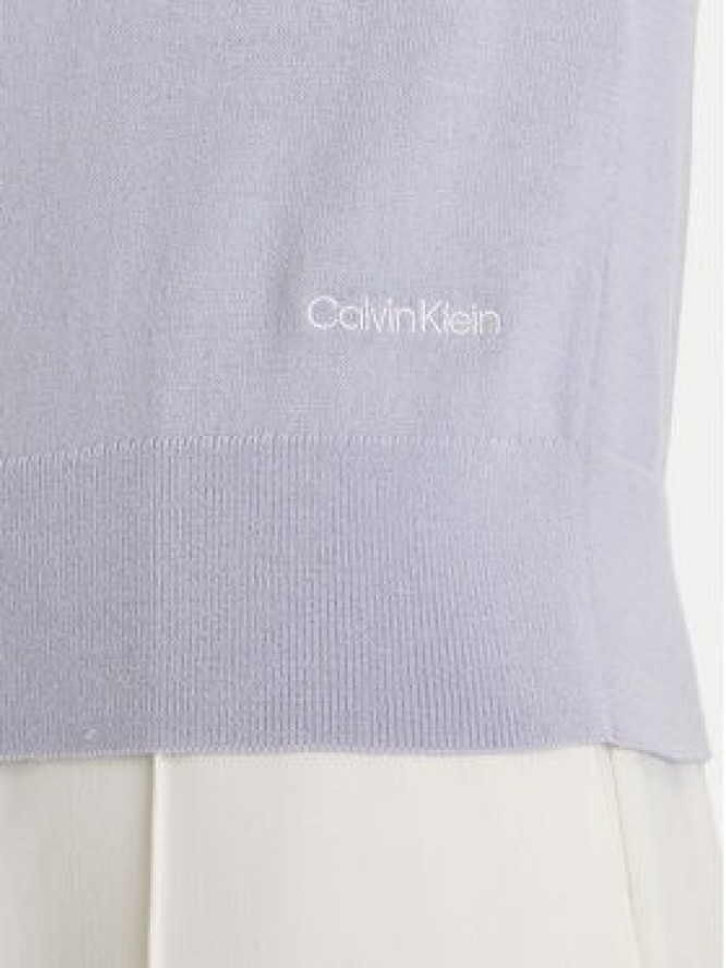 Calvin Klein Sweter LV044A305G Błękitny Regular Fit