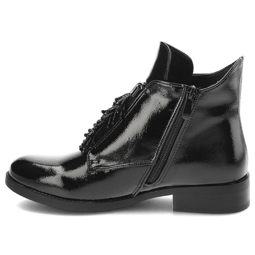 Czarne Botki S.Barski Modne Obuwie Damskie Zapinane Na Suwak