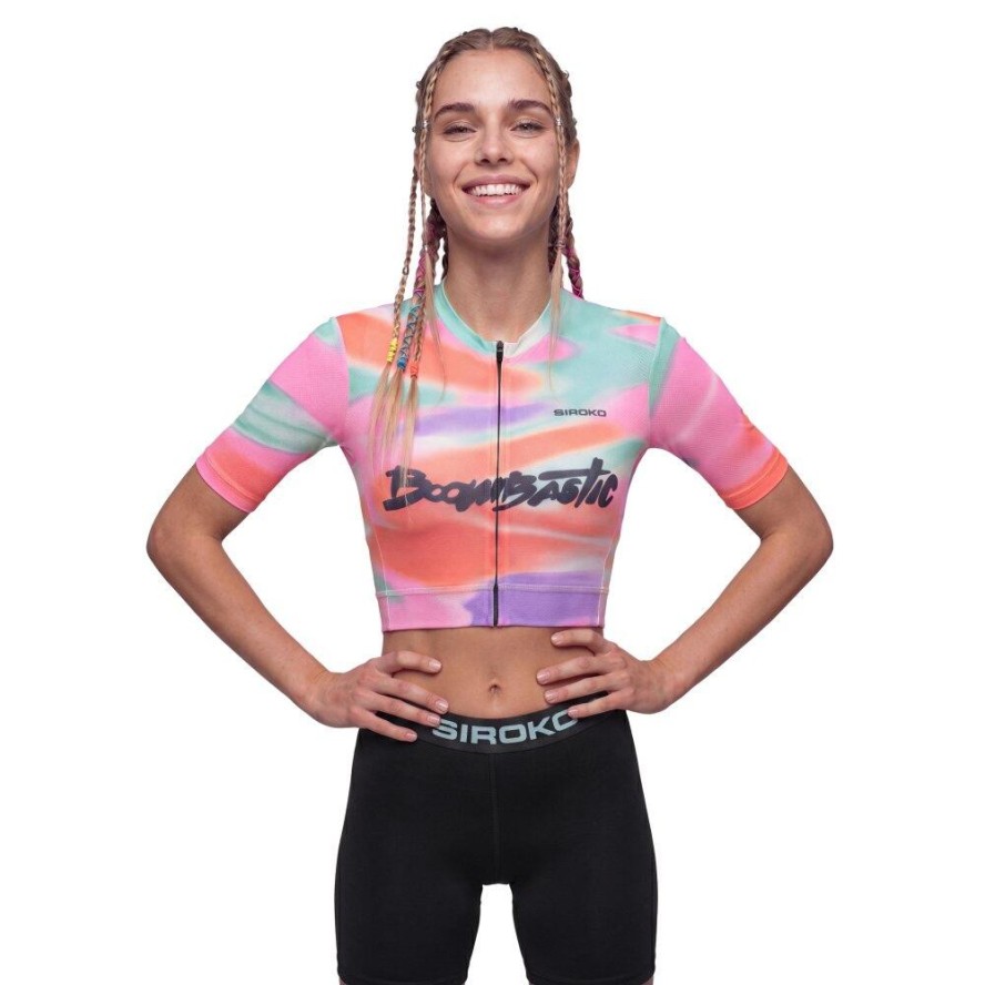 Damska koszulka kolarska crop top Boombastic Siroko BBC M8-W Boom Crop Orange