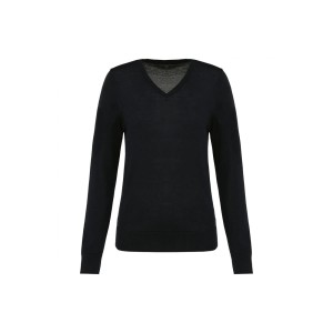 Damski sweter z merynosów z dekoltem v-neck Kariban Premium