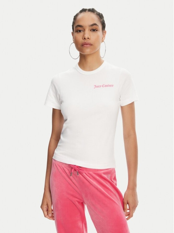 Juicy Couture T-Shirt La Beach JCWCT125319 Biały Regular Fit