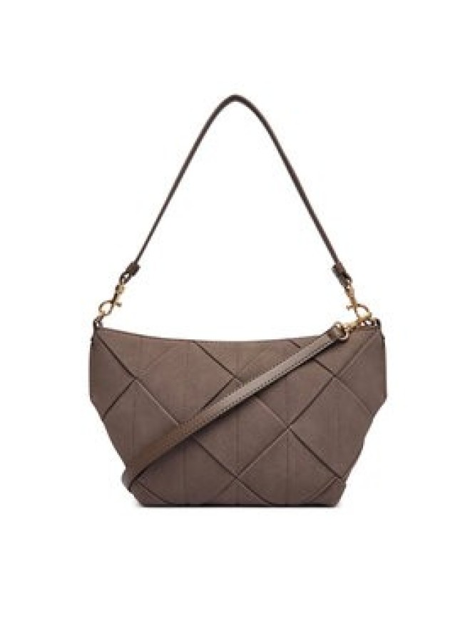 Calvin Klein Torebka Woven Sueded Shoulder Bag LV04F3694G Brązowy