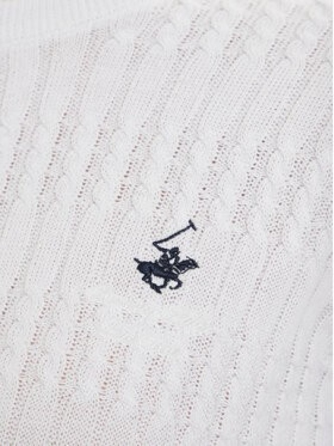 Beverly Hills Polo Club Sweter P-SS26W-M537390 Biały Regular Fit