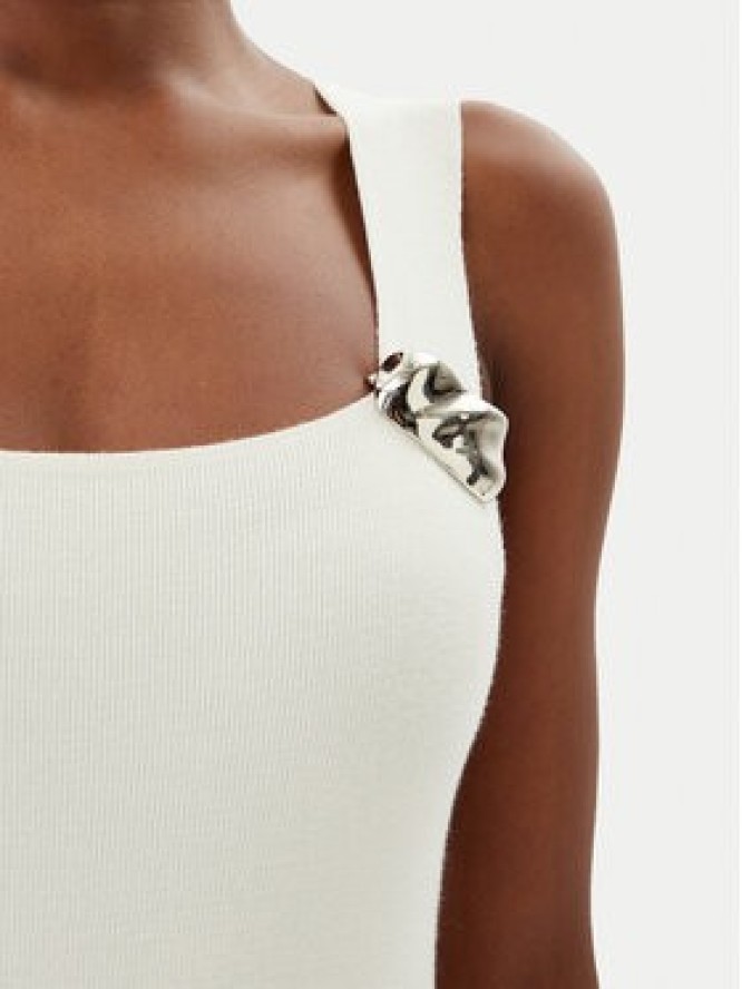 Kontatto Sukienka koktajlowa 3M0553C Écru Slim Fit