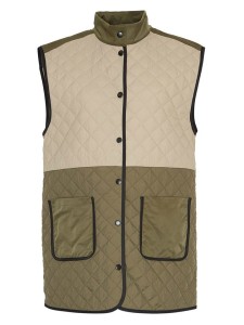 MOSS COPENHAGEN Kamizelka pikowana "Eldora Jeanna" w kolorze oliwkowo-beżowym rozmiar: S/M