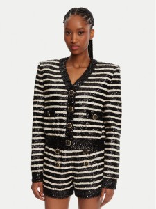 Balmain Marynarka DF1KL180XJ31 Czarny Regular Fit