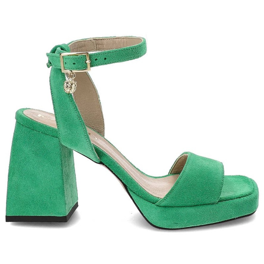 Zielone Sandały Karino Eleganckie Buty Na Obcasie