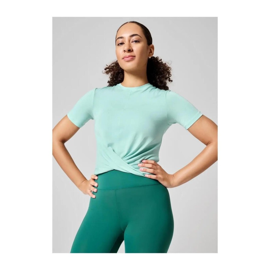 Koszulka Casall Delight Short Wrap Tee 40 - Niebieski