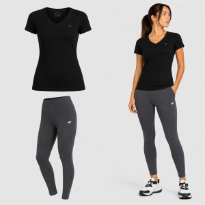 KOMPLET DAMSKI 4F T-SHIRT + LEGGINSY ZESTAW SPORTOWY NA CO DZIEŃ S SS26