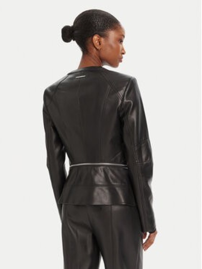KARL LAGERFELD Kurtka z imitacji skóry A3W14050 Czarny Slim Fit