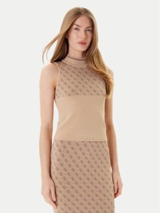 Guess Sweter W3YR26 Z37K0 Beżowy Slim Fit