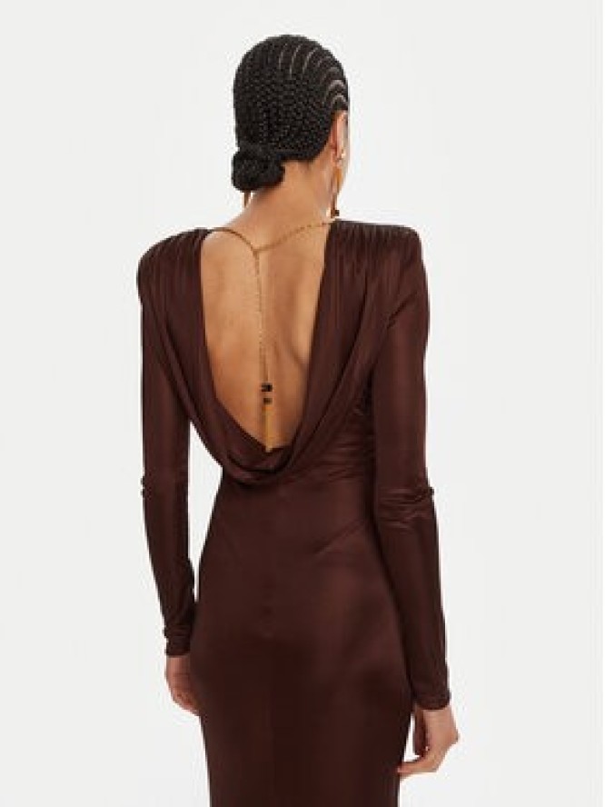 Elisabetta Franchi Sukienka wieczorowa AB-R10-56E2-V690 Brązowy Regular Fit