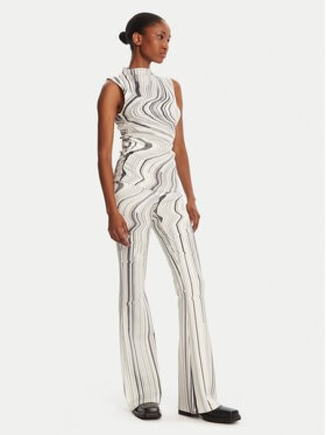 Desigual Spodnie materiałowe Chiara 25WWPK02 Écru Flare Fit