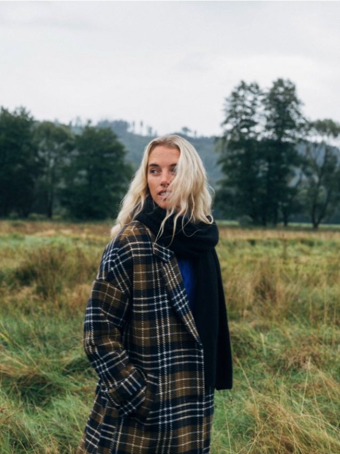 Szalik z wełną i kaszmirem - czarny