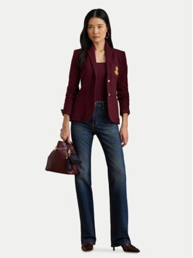 LAUREN RALPH LAUREN Marynarka 200797305029 Bordowy Slim Fit