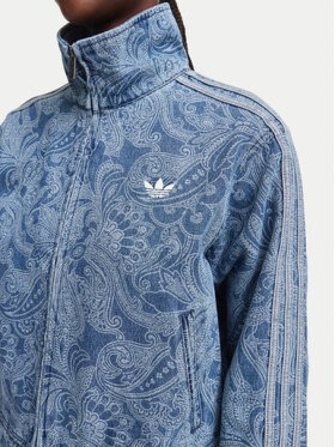 adidas Kurtka jeansowa Liberty London Firebird Denim Tracktop KR6674 Niebieski Regular Fit