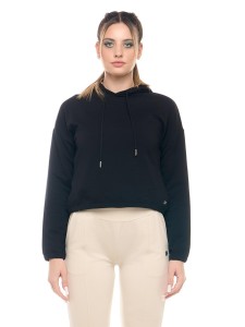 Leone Basic damska bluza z kapturem typu crop-on, zapobiegająca poceniu się