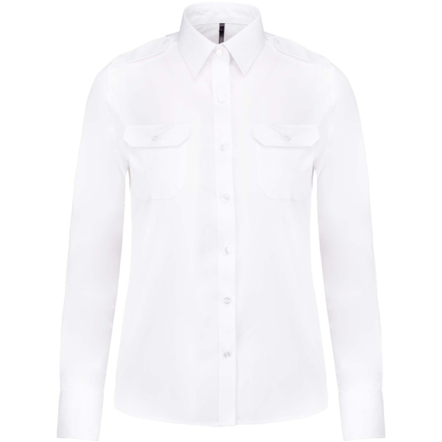 Koszula damska z długim rękawem Kariban Pilote