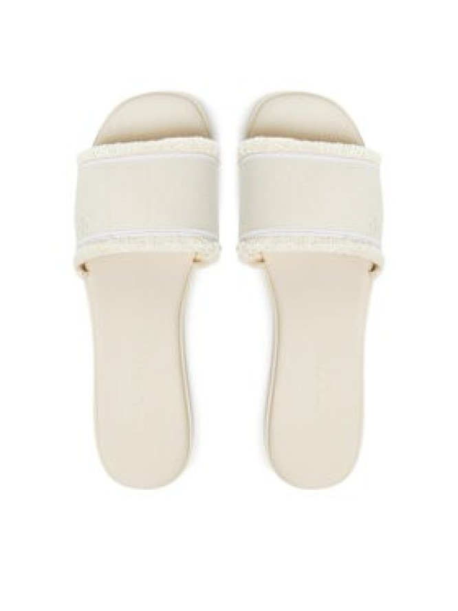 Tommy Hilfiger Klapki Fringe Canvas Flat Sandal FW0FW08908 Beżowy