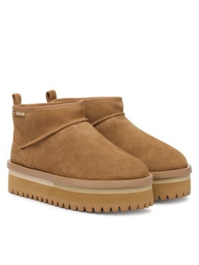 Tommy Jeans Śniegowce Tjw Flatform Snow Boot Suede EN0EN02841 Brązowy