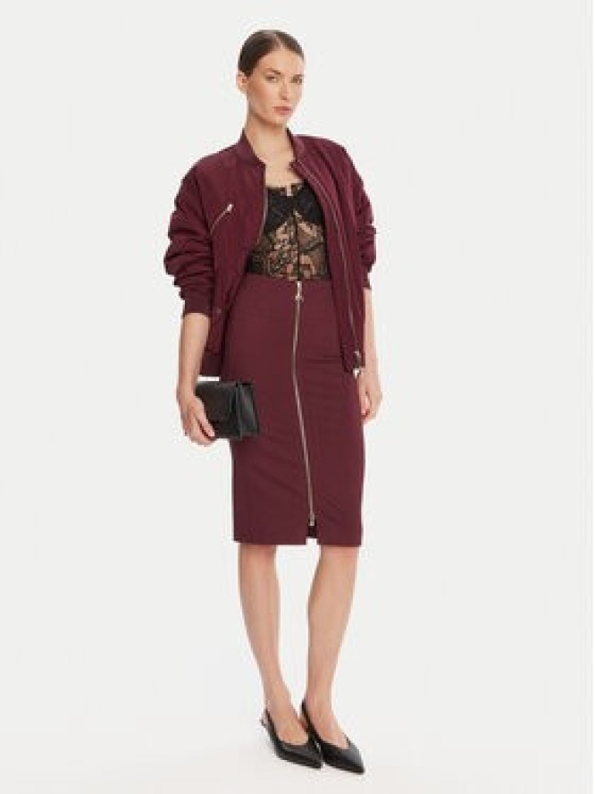 Patrizia Pepe Spódnica ołówkowa 8G0485 A025 Bordowy Regular Fit