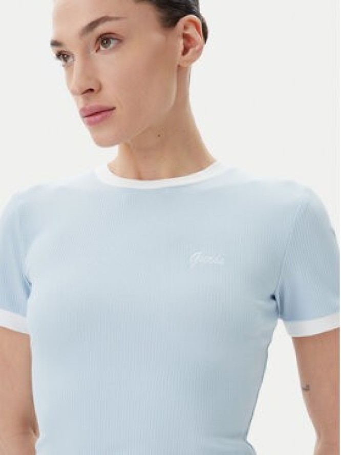 Guess T-Shirt V5GP08 KCRN2 Błękitny Regular Fit