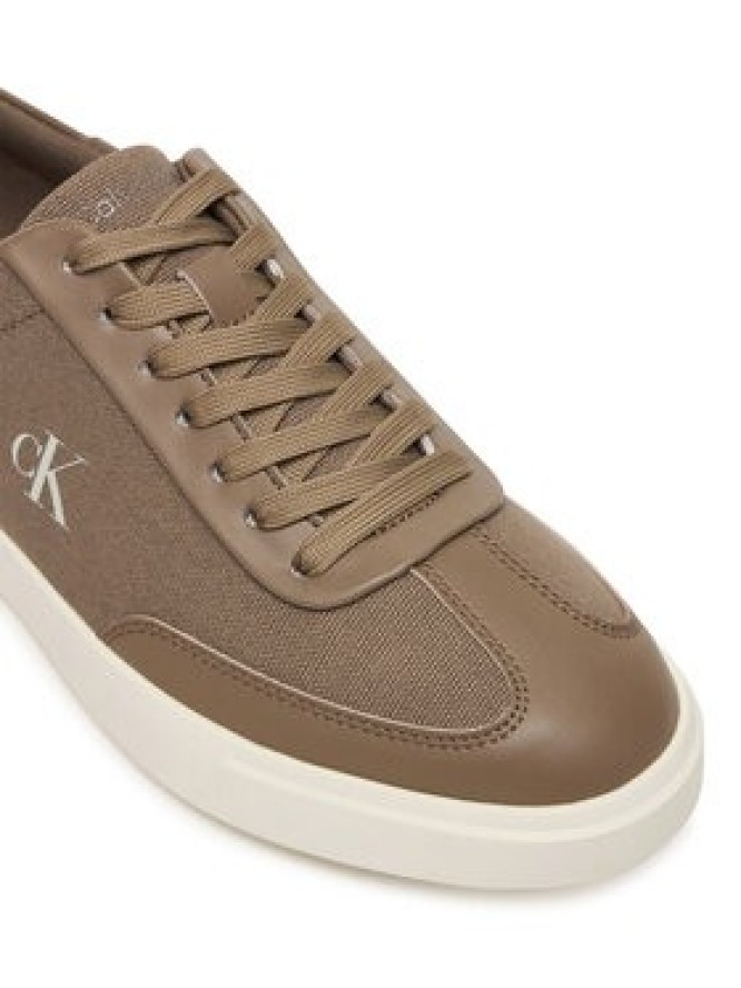 Calvin Klein Sneakersy Low Pro Cups Wt Canv Mg HW0HW03145 Brązowy