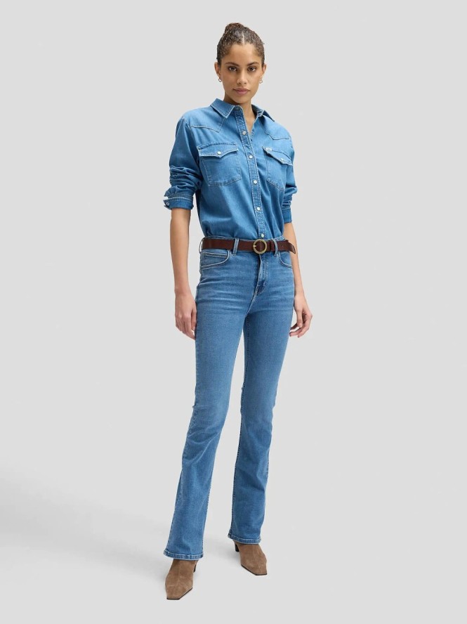 DAMSKIE SPODNIE LEE BREESE BOOT SAPPHIRE POND 112378934