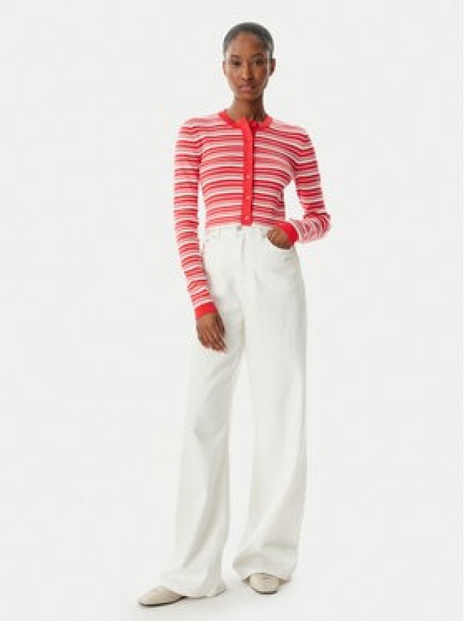 Tommy Jeans Kardigan DW0DW22314 Czerwony jasny Slim Fit