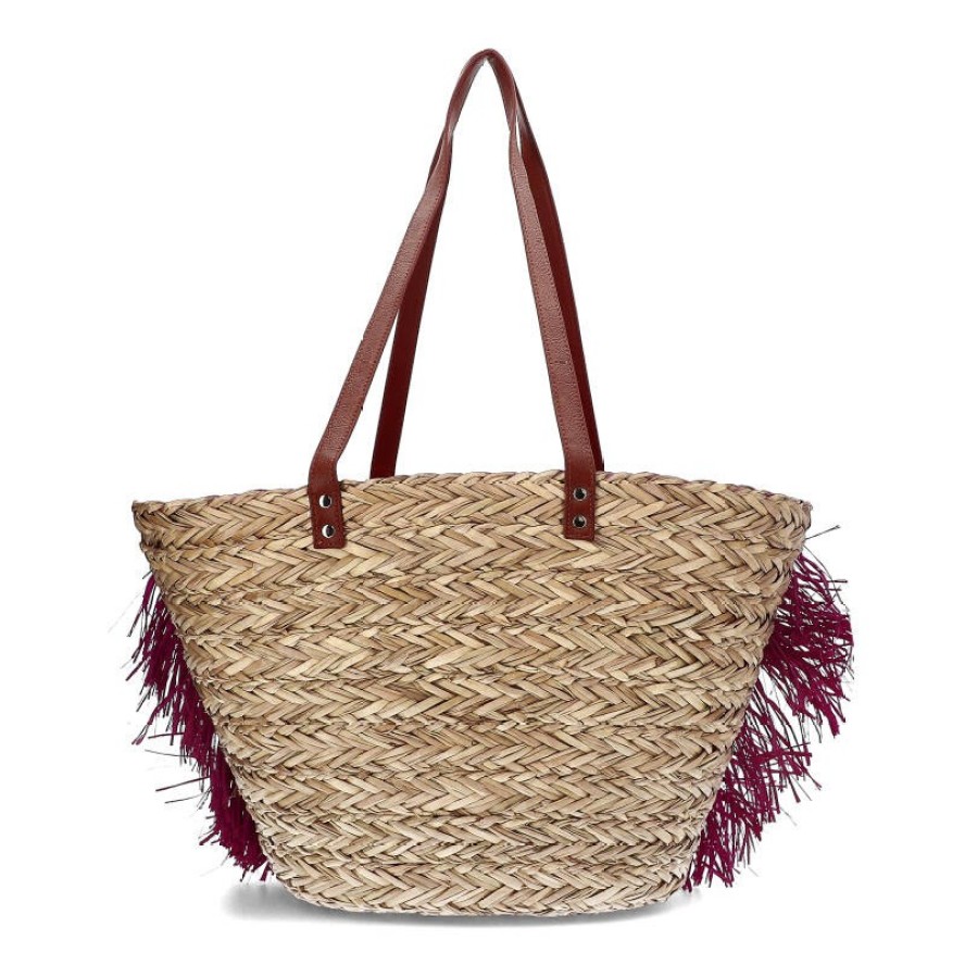 Różowa Torebka Damska Sca'Viola Koszyk W Stylu Boho