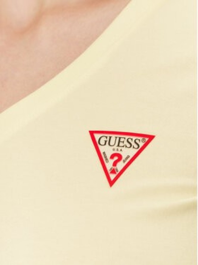 Guess T-Shirt W2YI45 J1314 Żółty Slim Fit