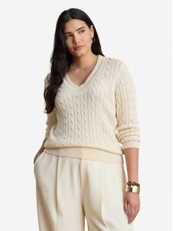 LAUREN RALPH LAUREN Sweter 200888795011 Kremowy Relaxed Fit