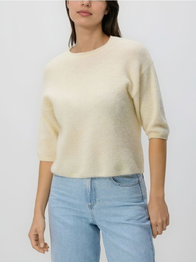 Sweter z wełną - jasnożółty