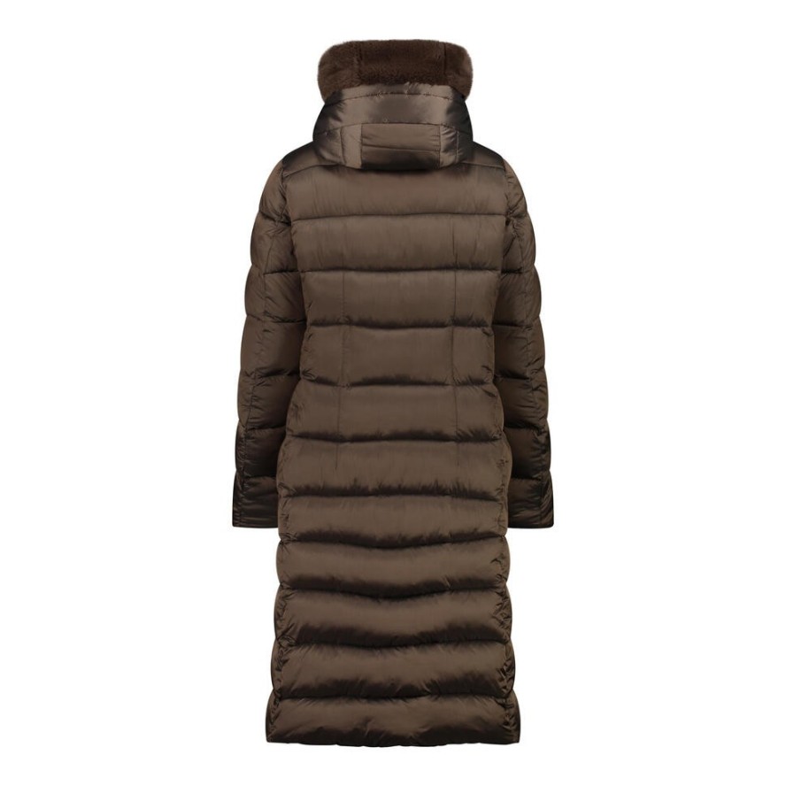 Długa kurtka puchowa z kapturem damska CMP
