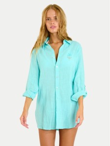 Banana Moon Koszula Garel Zelena MWW04 Turkusowy Regular Fit