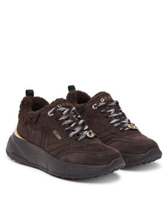 Guess Sneakersy FLFFA2 LEA12 Brązowy ciemny