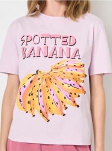 Bawełniana koszulka z nadrukiem - fioletowy