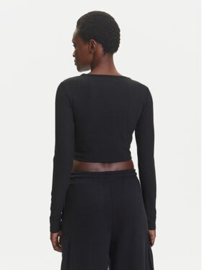 adidas Bluzka Essentials Ribbed IW5725 Czarny Slim Fit