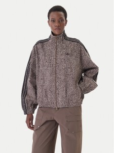 adidas Kurtka jeansowa Firebird Aop KD2815 Brązowy Oversize