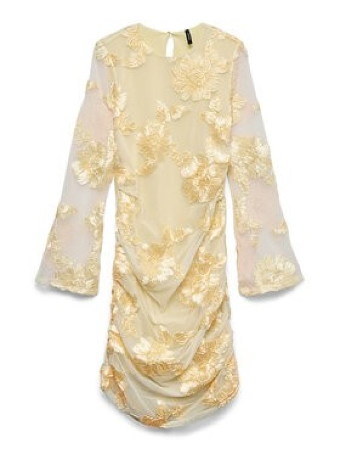 Vero Moda Sukienka koktajlowa Quinn 10348613 Żółty Regular Fit