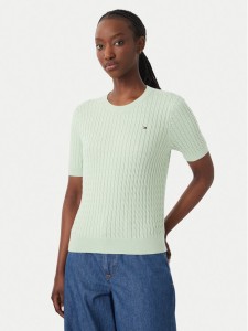 Tommy Hilfiger Sweter WW0WW41787 Zielony jasny Regular Fit
