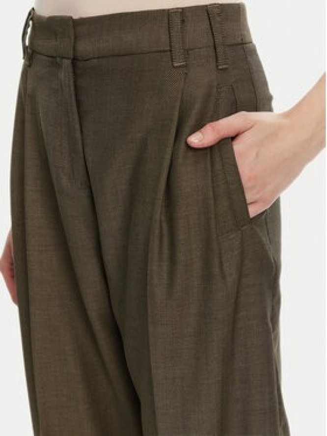 Marella Spodnie materiałowe Hull 2523136161 Khaki Loose Fit