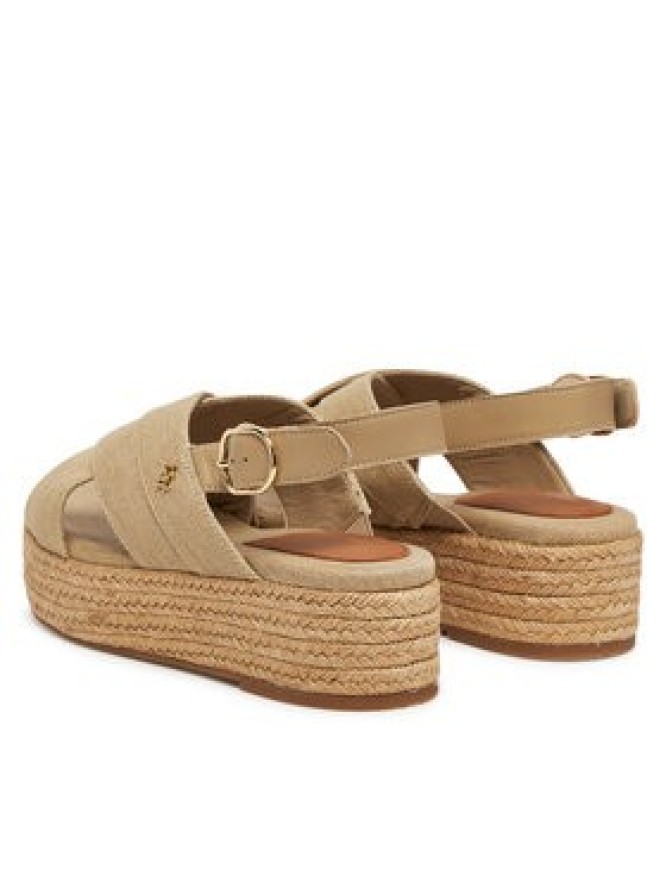 Tommy Hilfiger Espadryle Denim Espadrille Platform Sandal FW0FW08669 Beżowy