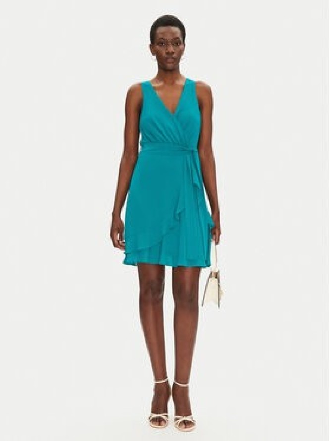 Morgan Sukienka koktajlowa 241-ROSVAL M Turkusowy Regular Fit