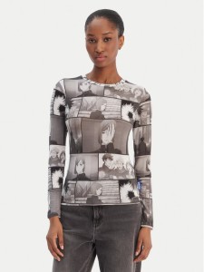 HUGO Bluzka Diraluna 50555473 Szary Regular Fit