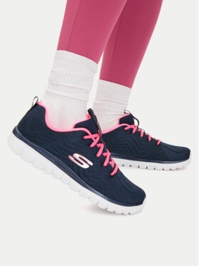 Skechers Sneakersy Get Connected 12615/NVHP Granatowy