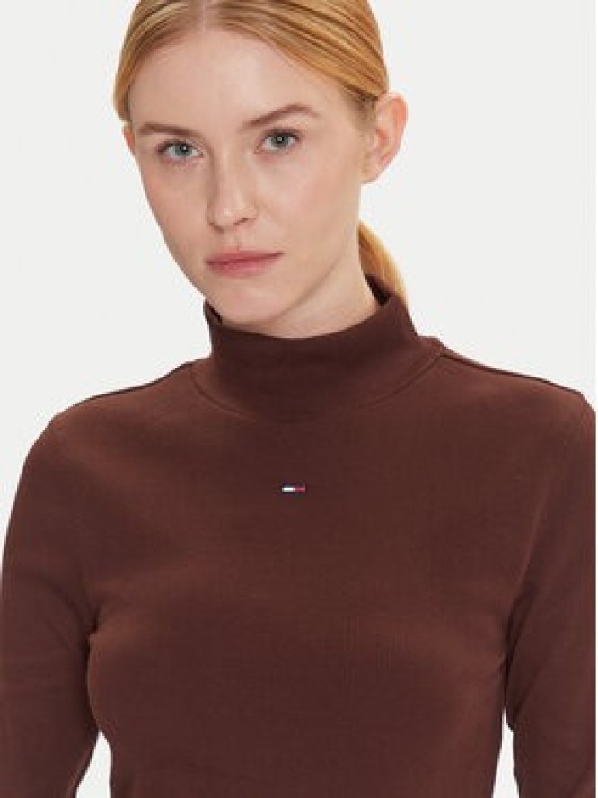 Tommy Jeans Bluzka Essential DW0DW19830 Brązowy Slim Fit