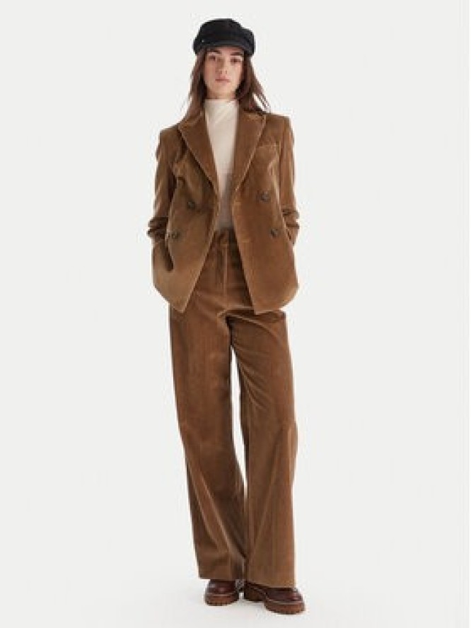 Weekend Max Mara Spodnie materiałowe Tania 2525136092 Brązowy Wide Leg