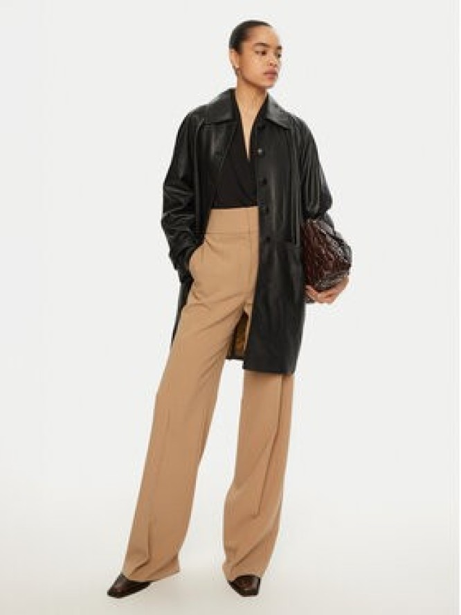 Luisa Spagnoli Kurtka skórzana Superbo 541221 Czarny Loose Fit