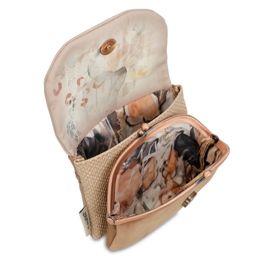 Beżowa Mała Damska Portmonetka Anekke